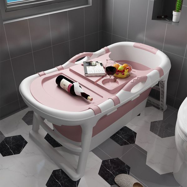 

folding bathtub bath barrel with massage particles double drain bath bucket plastic bathtub body tub household artifact
