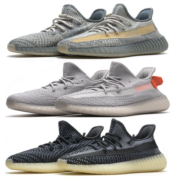 

2020 v2 asriel israfil kanye west black reflective static gid running shoes linen zyon tail light clay bred zebra cream white beluga trainer