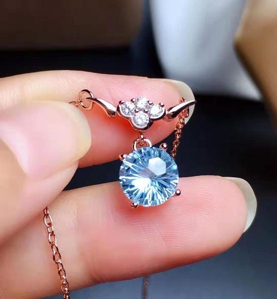 

natural blue z s925 pendant necklace simple and elegant for women, Silver