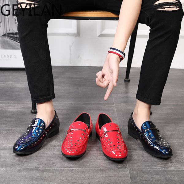 

patent leather shoes for men formal men classic coiffeur italian loafers men party wedding dress shoes, Black