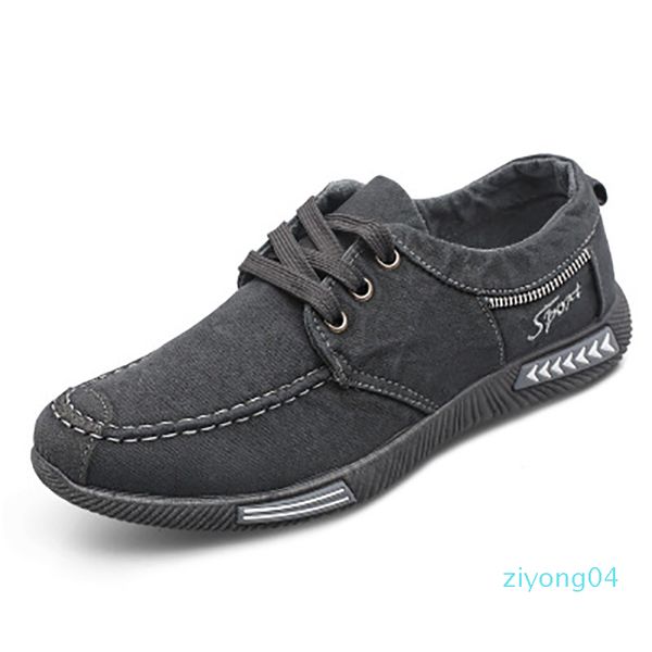 

new denim men casual shoes lace up fashion men shoes canvas plimsolls breathable outdoor male footwear sneakers z04, Black