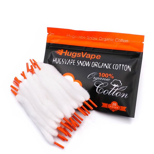 

20pcs / bag Hugsvape snow organic vape cotton prebuild for DIY RDA RBA RDTA Atomizer wicks coil