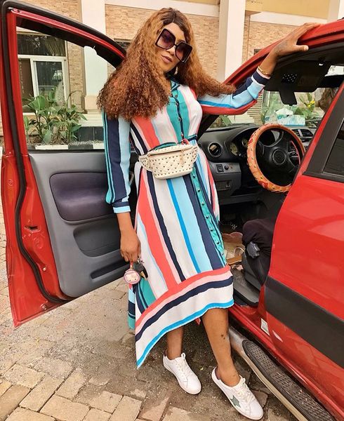 

designer women clothes casual dresses 2020 striped ankle length long sleeve lapel neck swing skirt printed midi dress with buttons vestido, Black;gray