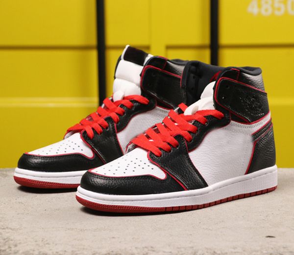 

2019 1 bloodline basketball shoes men women black gym red white sports shoes