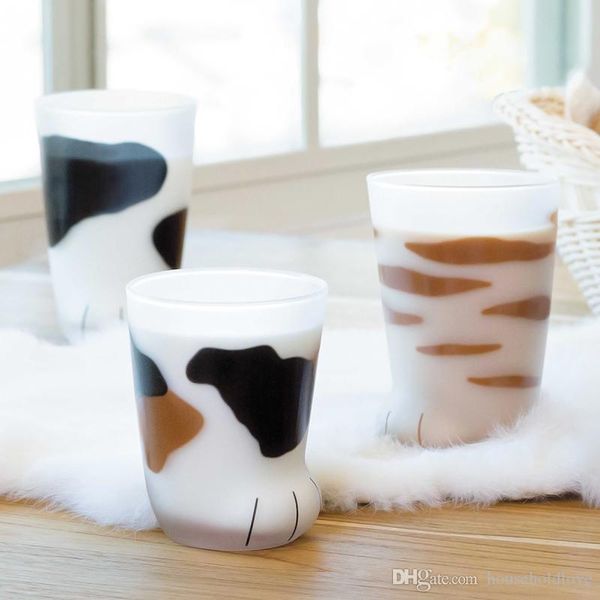 

creative cartoon cat claw cup scrub lovely cute cat glass water cup funny drinkware tumblers novel cups birthday present gift