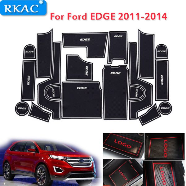 

car door pad gate slot mat cup holder non-slip mat cushion interior accessories for edge facelift 2011-2014 anti-dirty pad