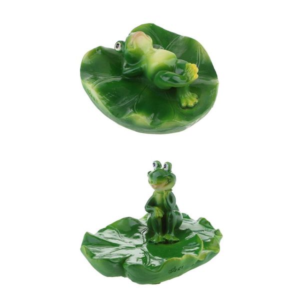 

2pieces simulation resin floating frogsfairy garden terrarium outdoor statue
