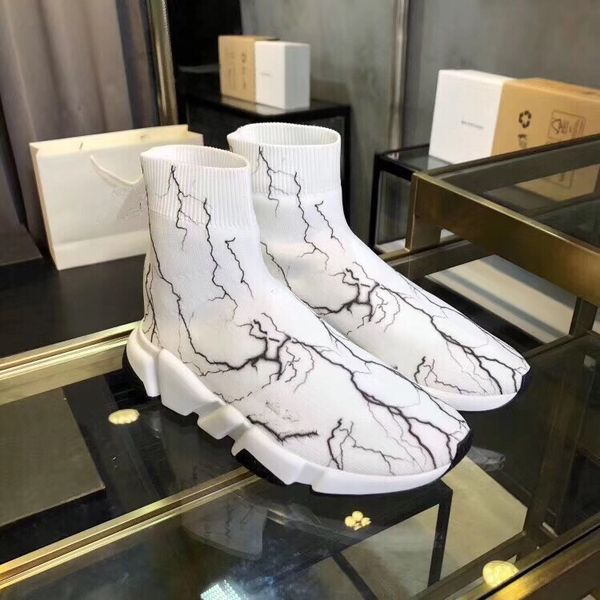 

new luxury fashion designer speed trainer casual shoes grey white red glitter flat mens womens socks sneakers trainers 34-45 fz190803z07, Black