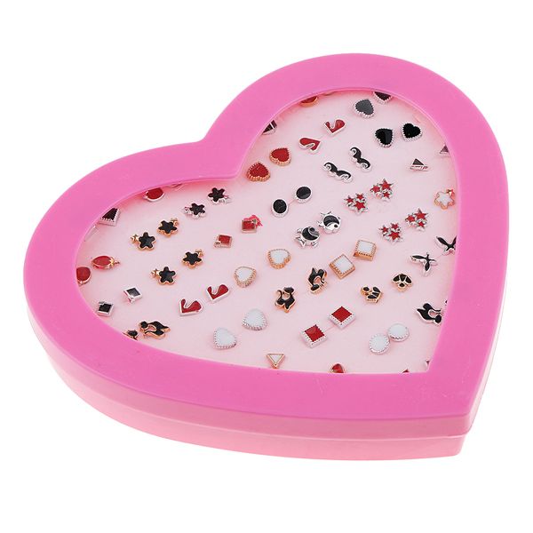 

36 pairs gold edge enamel ear stud mixed colorful earrings jewelry gift, Golden