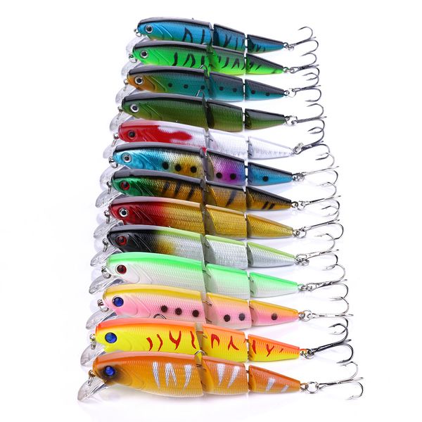 transporte Hengjia 13 cores multi articulou Minnow Pesca atração Hard Bait Baixo Swimbait Para BassTrout 10,5 centímetros 14g grátis