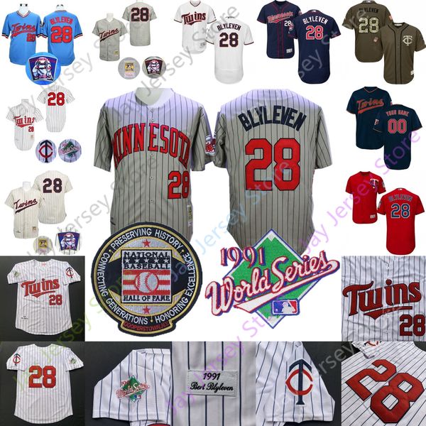 

Bert Blyleven Jersey Minnesota Cooperstown Twins Baseball Hall Of Fame 1991 World Series WS Patch Men Women Youth Pullover Button Home Away