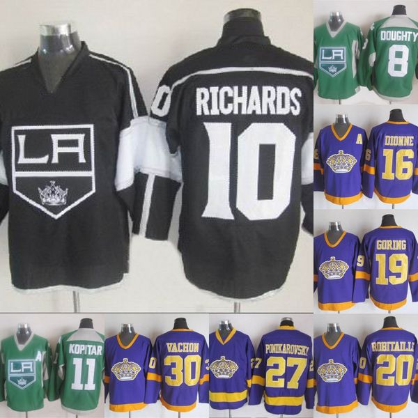 

Los Angeles Kings 19 Butch Goring 8 Drew Doughty 32 Quick 16 Marcel Dionne 11 Anze Kopitar 30 Rogatien Vachon 18 Dave Taylor Hockey Jersey