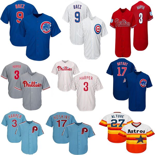 

Chicago Mens Cubs 17 Kris Bryant 44 Anthony Rizzo 9 Javier Baez Jerseys 27 Jose Altuve 99 Aaron Judge Blue Cool Baseball Jersey
