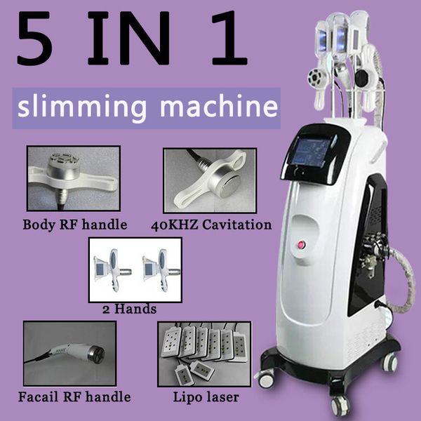 

2019 new 6 in 1 multifunction professional fat e body slimming machine 2 cryo handles cavitation vacuum rf lipo laser home salon use