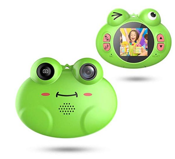 

kids camera toys for boys,gifts rechargeable shockproof cute cartoon frog design mini camera for girls anti-shake children digital video