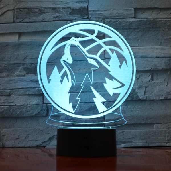 

seven neon]cool wolf acrylic 7colors desk lamp 3d lamp child gift novelty led night light millennium falcon light