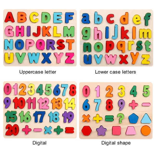 

wooden number letter matching board toys children montessori cognitive game