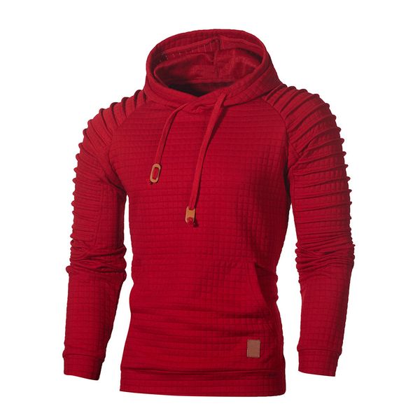 

new hoodie hooded pullover sweatshirt men's autumn winter long sleeve fashion plaid tee casual outwear blouse sweatshirt, Black