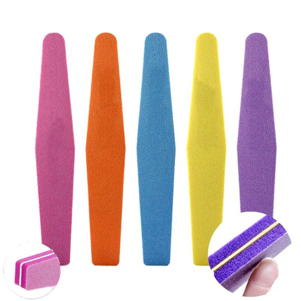 

1pc/5pcs/lot professional nail files nail buffer buffing slim thick makeup tools diamond spong soft file mix color