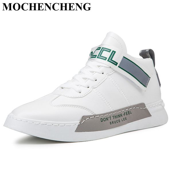 

new men white shoes for autumn winter high sneakers male flat skate footwear stylish casual shoes anti-skid design, Black