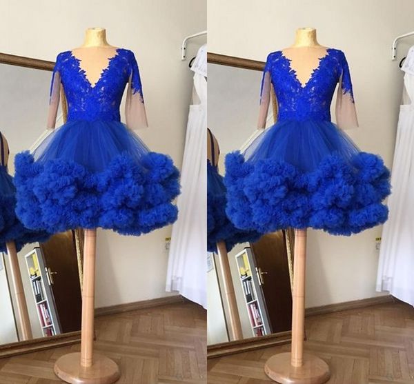 2020 Amazing Royal Blue Real Photo Short Homecoming Prom Dress