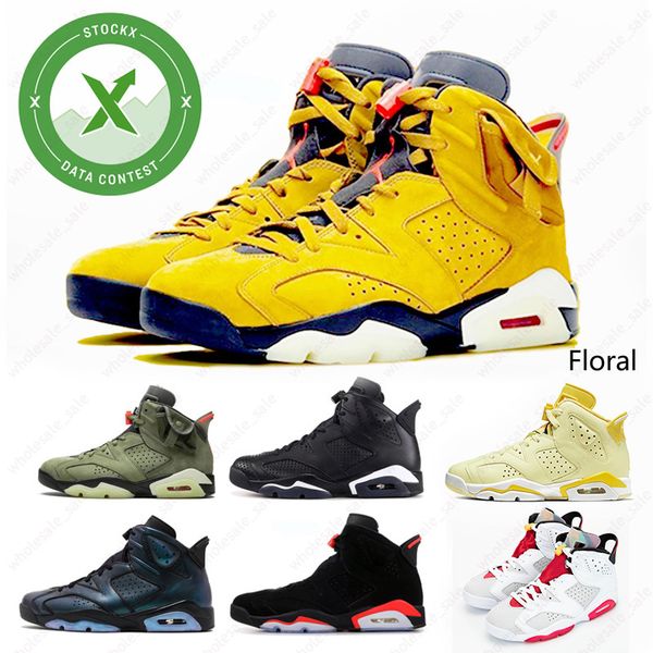 

travis scotts yellow 6 6s premium mens basketball shoes cactus jack black infrared bred 3m reflective bugs bunny men designer sneakers