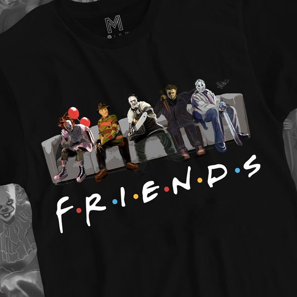 

Horror friend hirt horror movie halloween gift black cotton men t hirt m 3xl funny tee, White;black