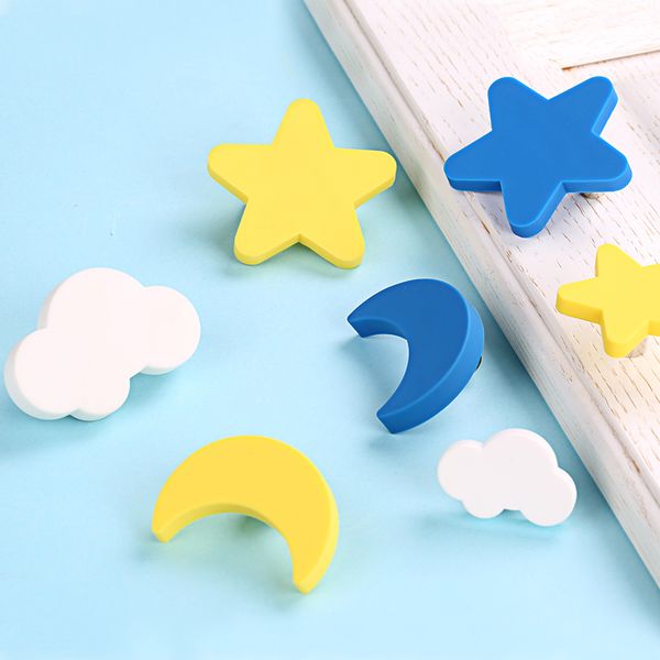 2019 Children Room Knobs And Handles Yellow Moon Cartoon Furniture