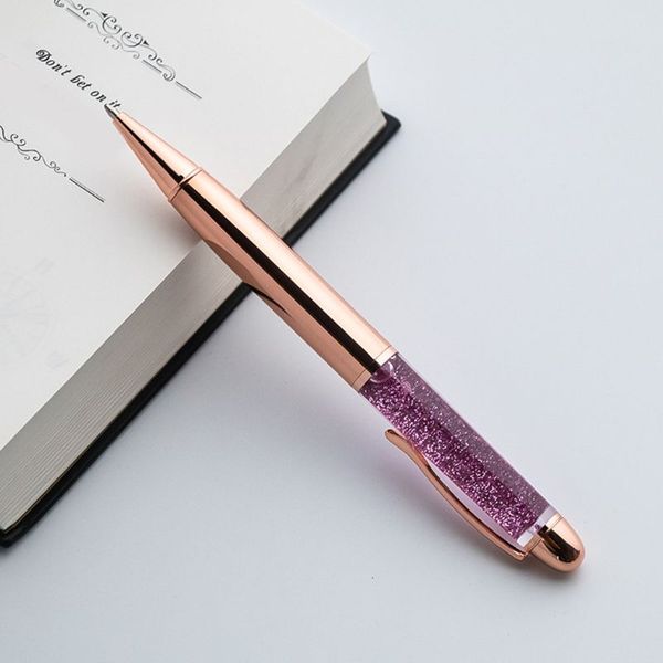 

new 14.5cm creative crystal sequin ball point pen signature writing tools student office, Blue;orange