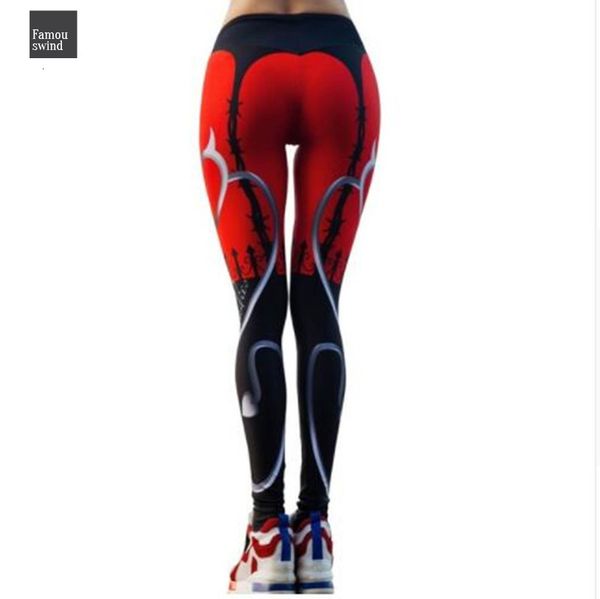 

high heart print leggings women red black patchwork sporting pants fashion printed quality womens fitness
