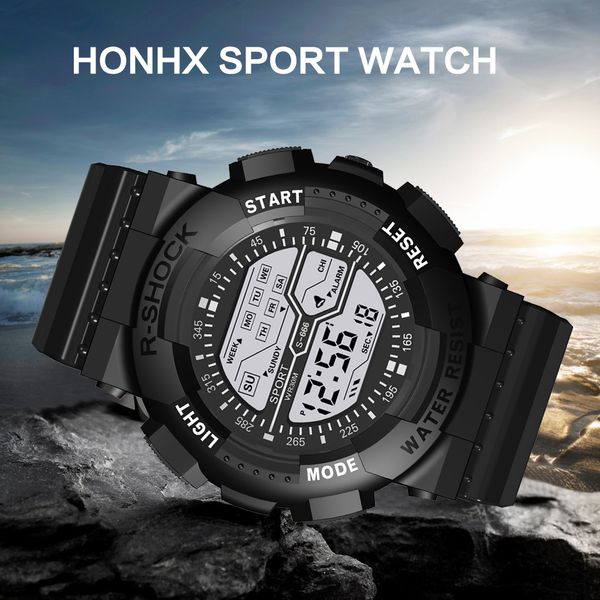 

dijital kol saati watch men seven colors colorful luminous multi function sports fashion casual electronic watch resin relojes, Slivery;brown
