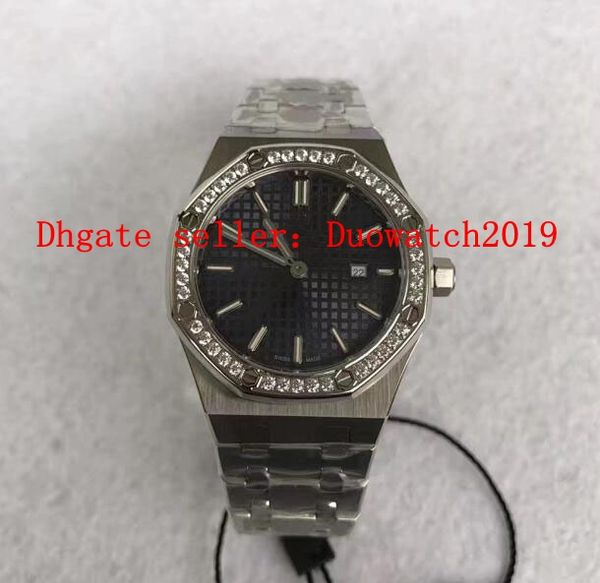 

33mm v5 version woman's quartz ronda cal.2713 ladies diamond bezel steel watches women 67651 woman eta sapphire wristwatches, Slivery;brown