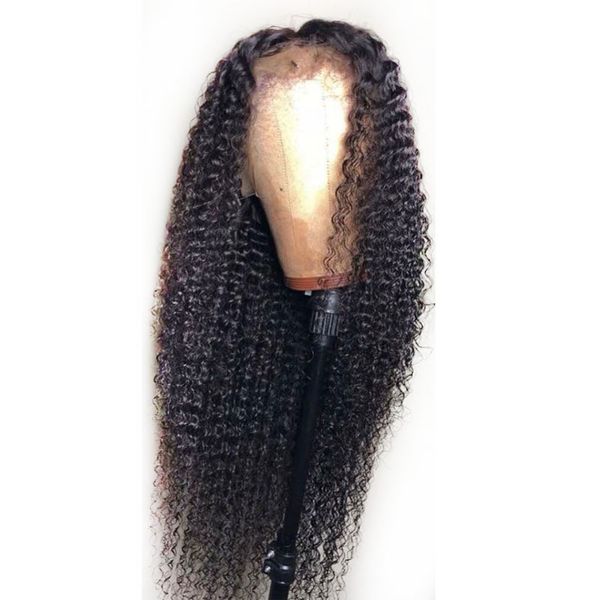 

150 density full lace wig kinky curly human hair wigs lace front wig glueless full lace wigs for black women, Black;brown