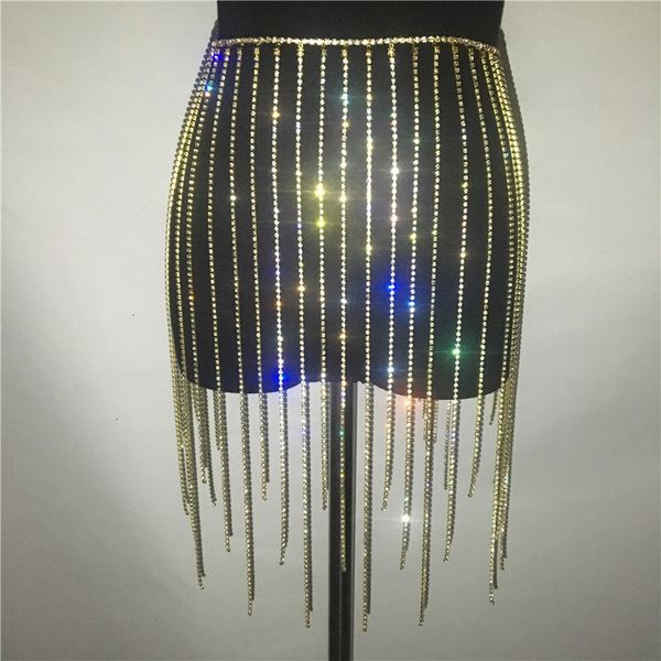 

мини-юбка женщины юбки европа преувеличивают rhinestone кисточкой юбка женщин сексуальный сияющий линия металла ночной клуб пляж drop достав, Black