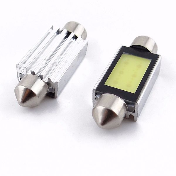 

franchise 2 pcs white festoon-41mm car cob led light 6418 c5w 4w led bulbs 12v carprie dome reading license plate trunk lights