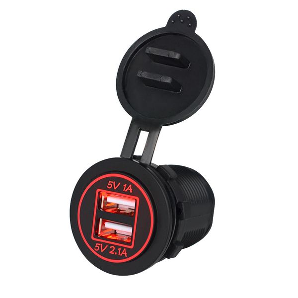 

car-charger dual usb outpu 3.1a usb quick charger socket adapter lighter power outlet for 12v 24v motorcycle car #g