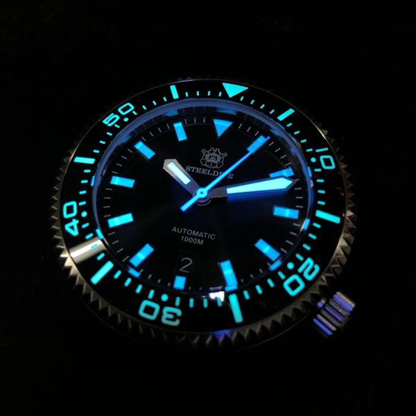 

1000m diver watches men tuna skx007 automatic 316l stainless steel nh35mov't mechanical diving watch ceramic bezel c3 luminous, Slivery;brown