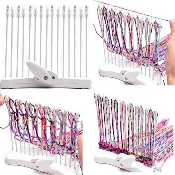 

plastic manual scarf knitting machine diy loom rectangular hobby yarn tool kits craft educational toys needlework child wea q0g9, Black;white