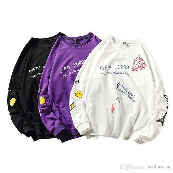 

mens autumn fashion streetwear pullover sweatshirts long sleeved t-shirt women crew neck letter print sweaters male hoodies plus size