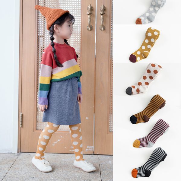 

1-7y baby kids girls tights dots for spring fall children's dancing cotton stocking pantyhose double needles stripe, Blue