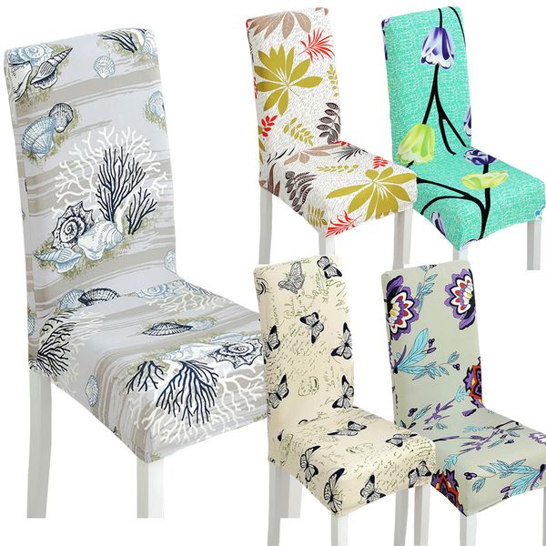 Spandex Elastic Vintage Butterfly Beautiful Flowers Pattern Chair