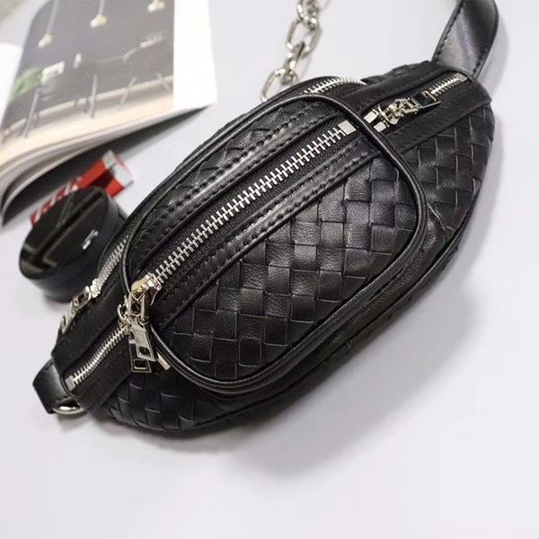 

hand-woven womenwaist packs 17-ring chain long shoulder strap wild mini belt bag