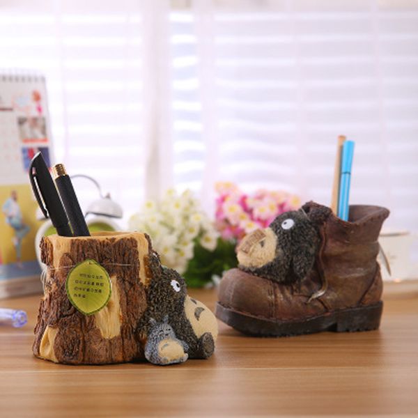 

totoro pen holder ornament deskdecoration holiday promotion creative resin crafts pen holder learning classification kit