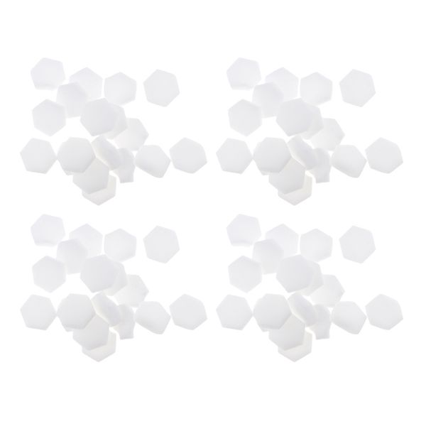 

set of 320 white hexagon disposable nail art polish transfer sponge template
