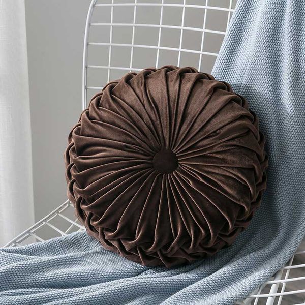 

round pumpkin pouf futon velvet l bed pillow chair bench back seat cushion car backrest 35x35cm