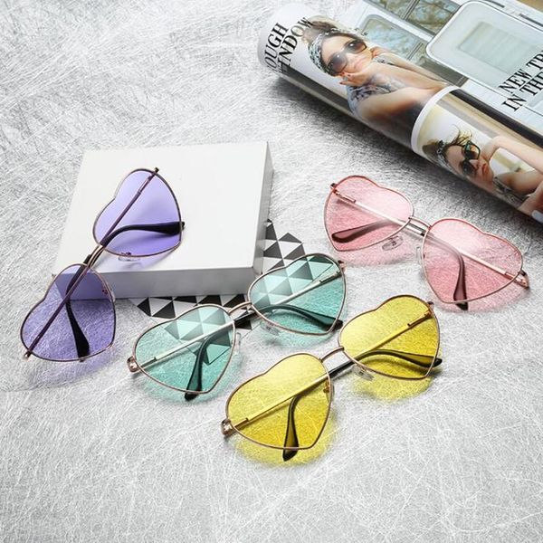 

heart shaped sunglasses women metal frame reflective lens sun protection sunglasses men mirror oculos de sol uv400 zfnpu