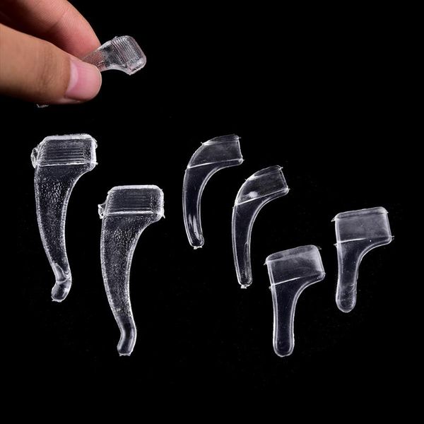 

10 pairs/pack ,soft eyewear transparent anti slip silicone ear hook temple tip holder eyes glasses accessories, Silver