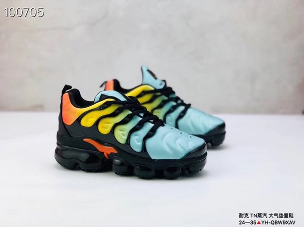 

nike air vapormax плюс tn для новорожденных детей обувь для бега тройной черный новорожденный малышей дети мальчики девочки кроссовки кроссо, Black
