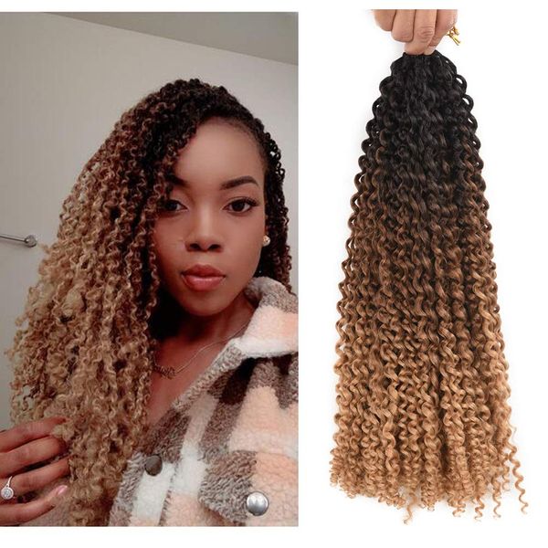 2019 18inch Water Wave Passion Twist Crochet Braids Braiding Hair Weave 3packs Synthetic Passion Twist Crochet Braid Hair Extensions From