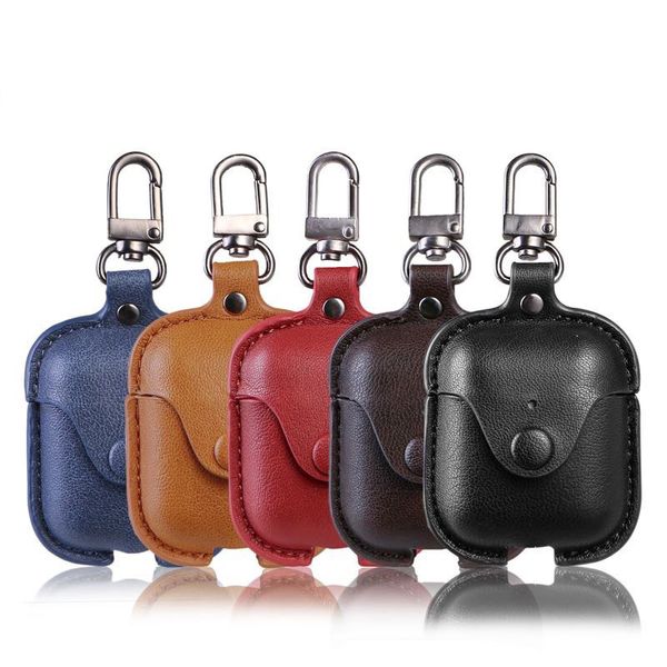 

leather case for airpods pro protective cover for airpods 1 2 pro charging box with hook